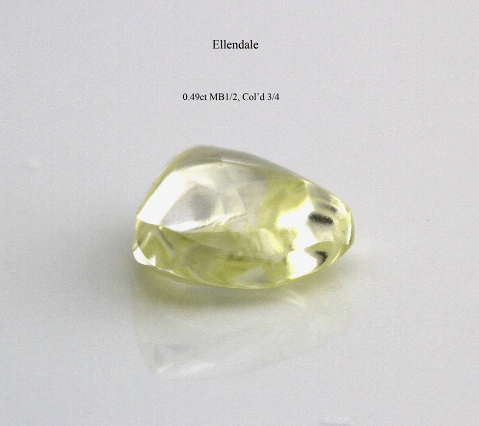 Australian yellow rough diamond from Ellendale mine